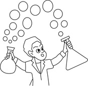 Free Black And White Science Outline Clipart   Clip Art Pictures
