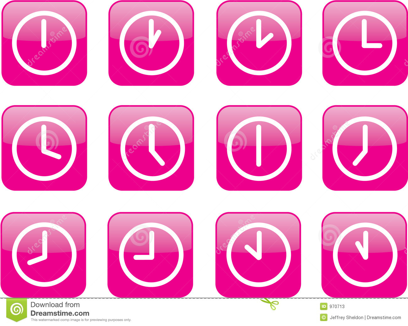 Glossy Pink Clocks Stock Photos   Image  970713