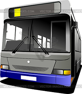 Grey City Bus  Coach    Vector Clipart