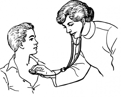 Home   Clip Arts   Doctor Examining A Patient Clip Art