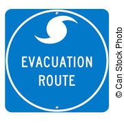 Hurricane Evacuation Route Sign   Hurricane Evacuation Sign   
