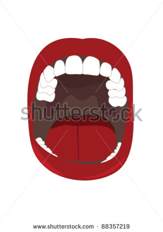 Open Mouth On White Stock Vector Illustration 88357219   Shutterstock