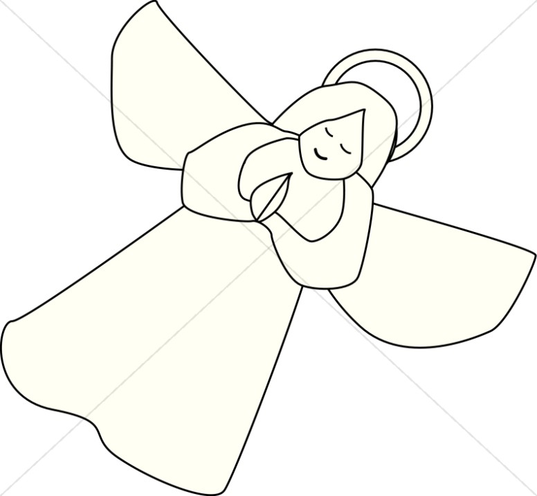 Outline Of Angel Clipart   Angel Clipart
