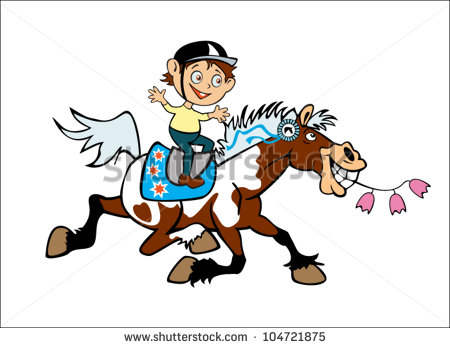 Pony Ride Clipart Little Boy Riding Pony