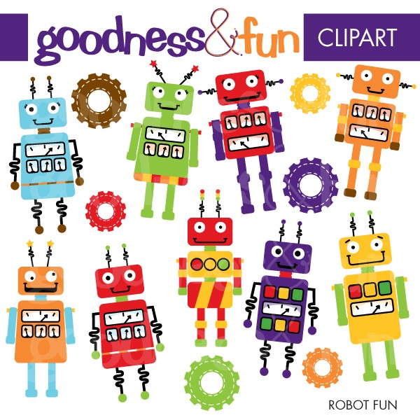 Robot Fun Clipart Digital Robot Clipart By Goodnessandfun