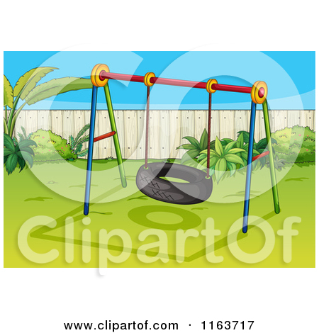 Royalty Free  Rf  Clip Art Illustration Of A Tire Swing Hanging From A