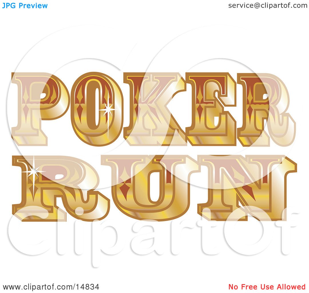 Shiny Golden Western Poker Run Sign Clipart Illustration By Andy
