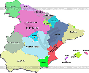 Spain Map   Vector Clipart