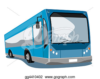 Stock Illustration   Blue Coach Bus  Clipart Drawing Gg4410402