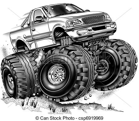 Stock Illustration   Cartoon 4x4 Truck   Stock Illustration Royalty
