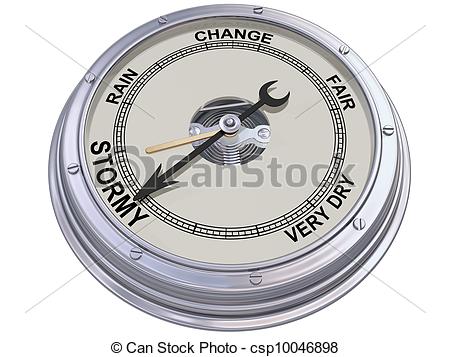 Stock Illustration Of Barometer Indicating Stormy Weather   Isolated