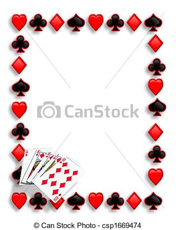Stock Photo Of Playing Cards Poker Border Royal Flush   Playing Cards