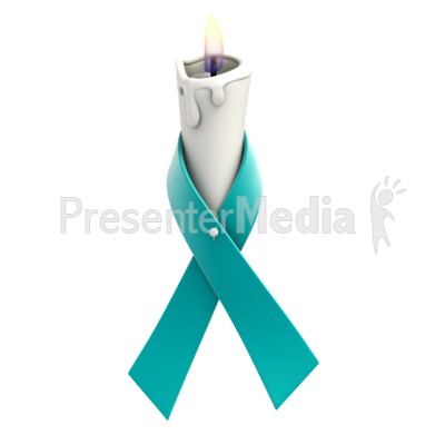 Teal Ribbon Candle   Signs And Symbols   Great Clipart For