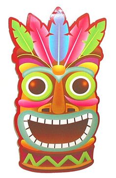 Tiki Face More Cumple Quince Tiki Face Totem Ideas Fiesta Hawaiiana