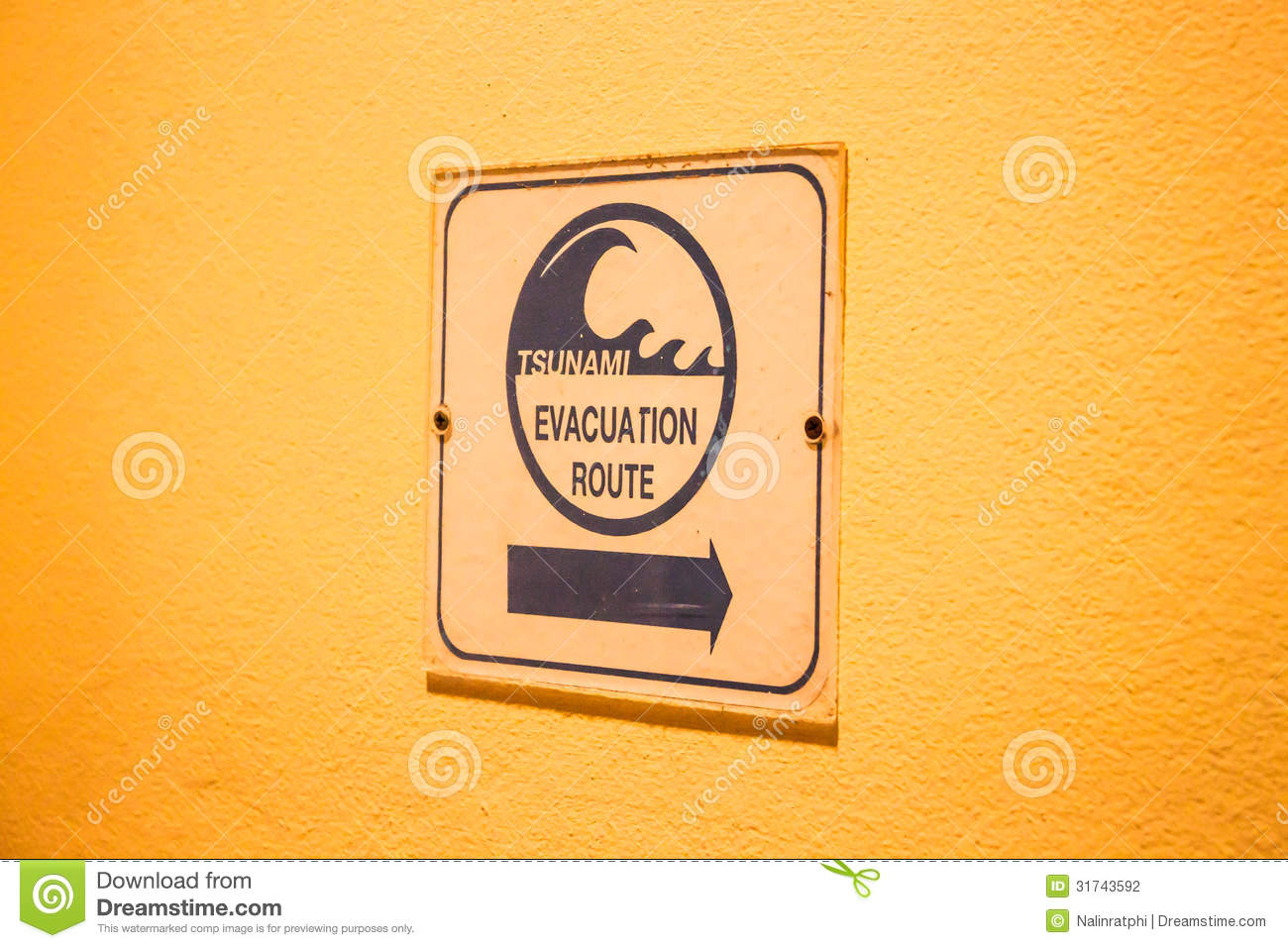 Tsunami Evacuation Route Sign Stock Photography   Image  31743592