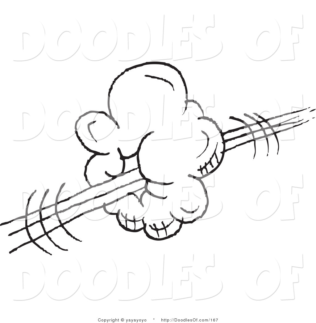 Vector Clipart Of A Coloring Page Of A Swoosh Cloud Doodle Sketch By