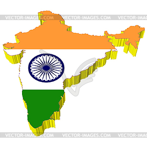 3d Map Of India Vector Clipart