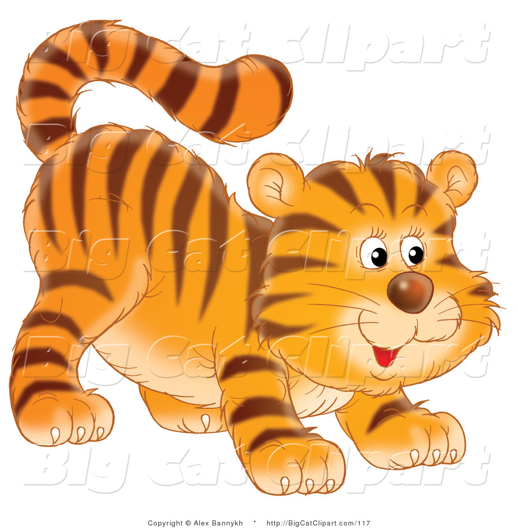 Big Cat Clipart Of A Frisky Tiger Cub Ready To Pounce By Alex Bannykh