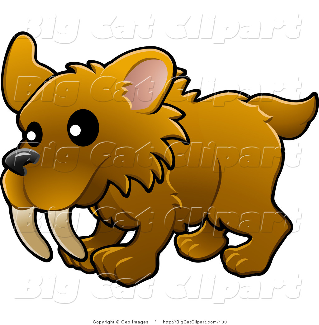 Big Cat Vector Clipart Of A Saber Tooth Tiger Cub By Geo Images    103