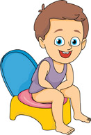 Child Sitting On Potty Chair Clipart