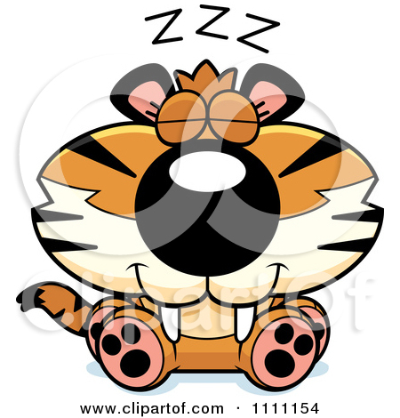 Clipart Cute Sleeping Tiger Cub   Royalty Free Vector Illustration By