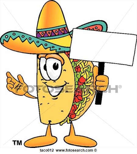 Clipart Of Taco With Sign Taco012   Search Clip Art Illustration
