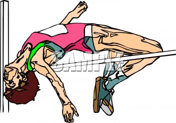Event Guy Going Over The High Jump Bar   Royalty Free Clipart Image