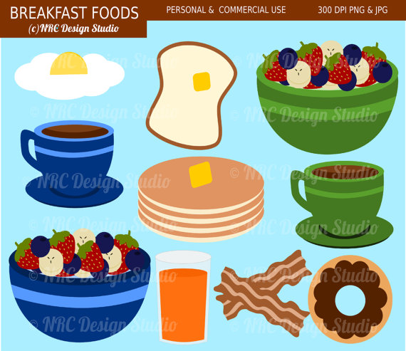 Food Clip Art   Breakfast Clip Art   Digital Breakfast Foods Clipart