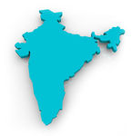 Map Of India Blue A 3d Map