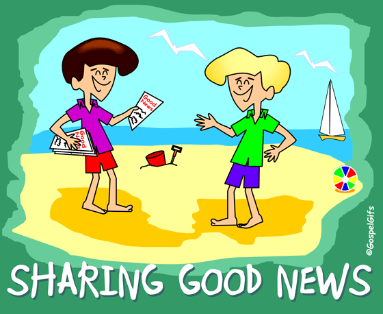 Original Christian Clip Art  Sharing Good News   Share Jesus