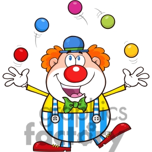 Royalty Free Rf Clipart Illustration Funny Clown Cartoon Character