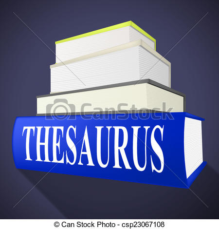 Stock Illustration   Thesaurus Book Indicates Linguistics Language And