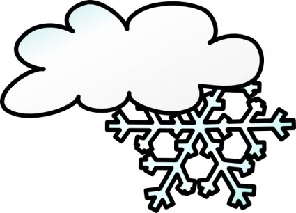 Winter Cloud Snow Flake Clip Art Free Vector In Open Office Drawing    