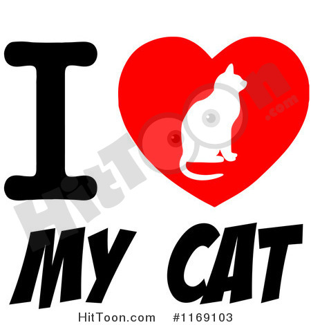 Cat Clipart  1169103  Cat Silhouette On A Heart With I Love My Cat By    