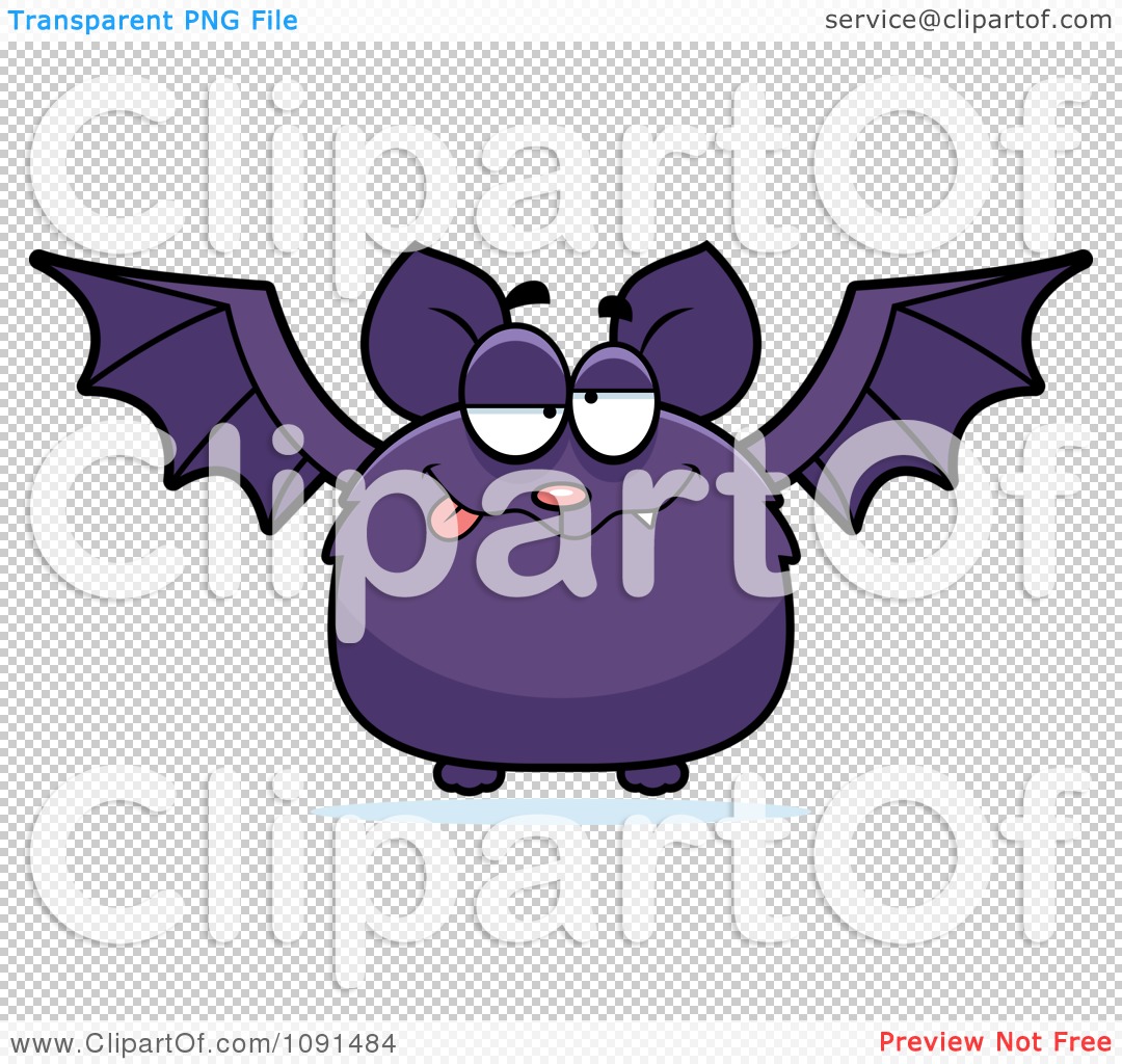 Clipart Drunk Purple Bat   Royalty Free Vector Illustration By Cory