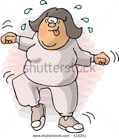 Clipart Illustration Of A Chubby Woman Exercising   414241