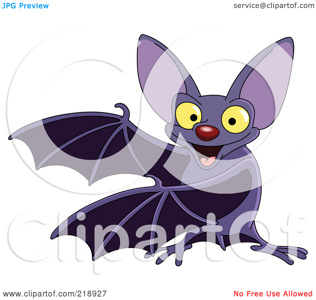 Clipart Illustration Of A Presenting Purple Vampire Bat By Yayayoyo