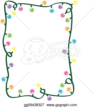 Colored String Of Christmas Tree Lights  Stock Clipart Illustration