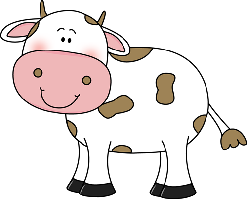 Cow With Brown Spots Clip Art Image   Cute White Cow With Brown Spots