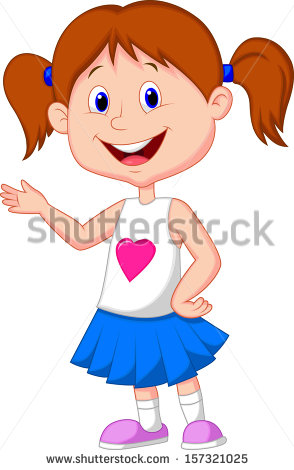 Cute Girl Cartoon   Stock Photo