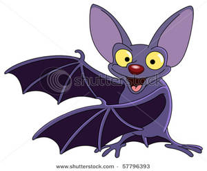 Cute Purple Cartoon Bat Clipart Image 