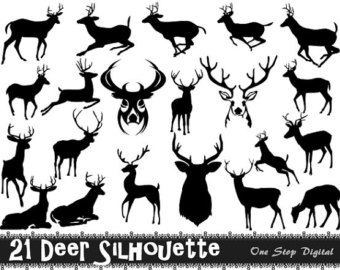 Deer Silhouette Clip Art Reindeer Clipart Scrapbooking Deer Element