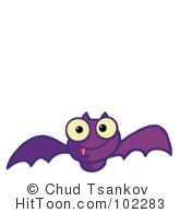 Flying Bat Clipart  102285  Flying Purple Vampire Bat And Full Moon By    