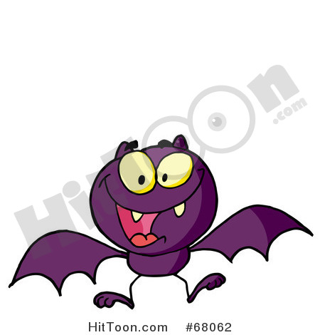 Free  Rf  Clipart Illustration Of A Hyper Purple Vampire Bat  68062