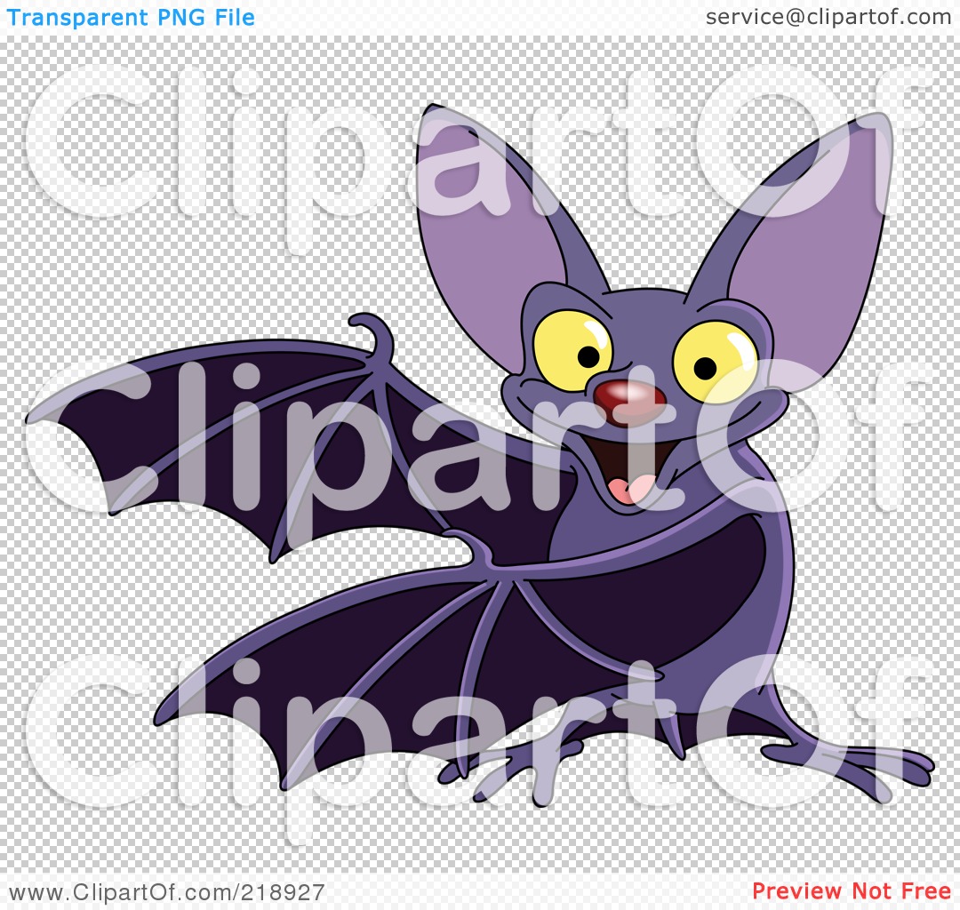 Free  Rf  Clipart Illustration Of A Presenting Purple Vampire Bat
