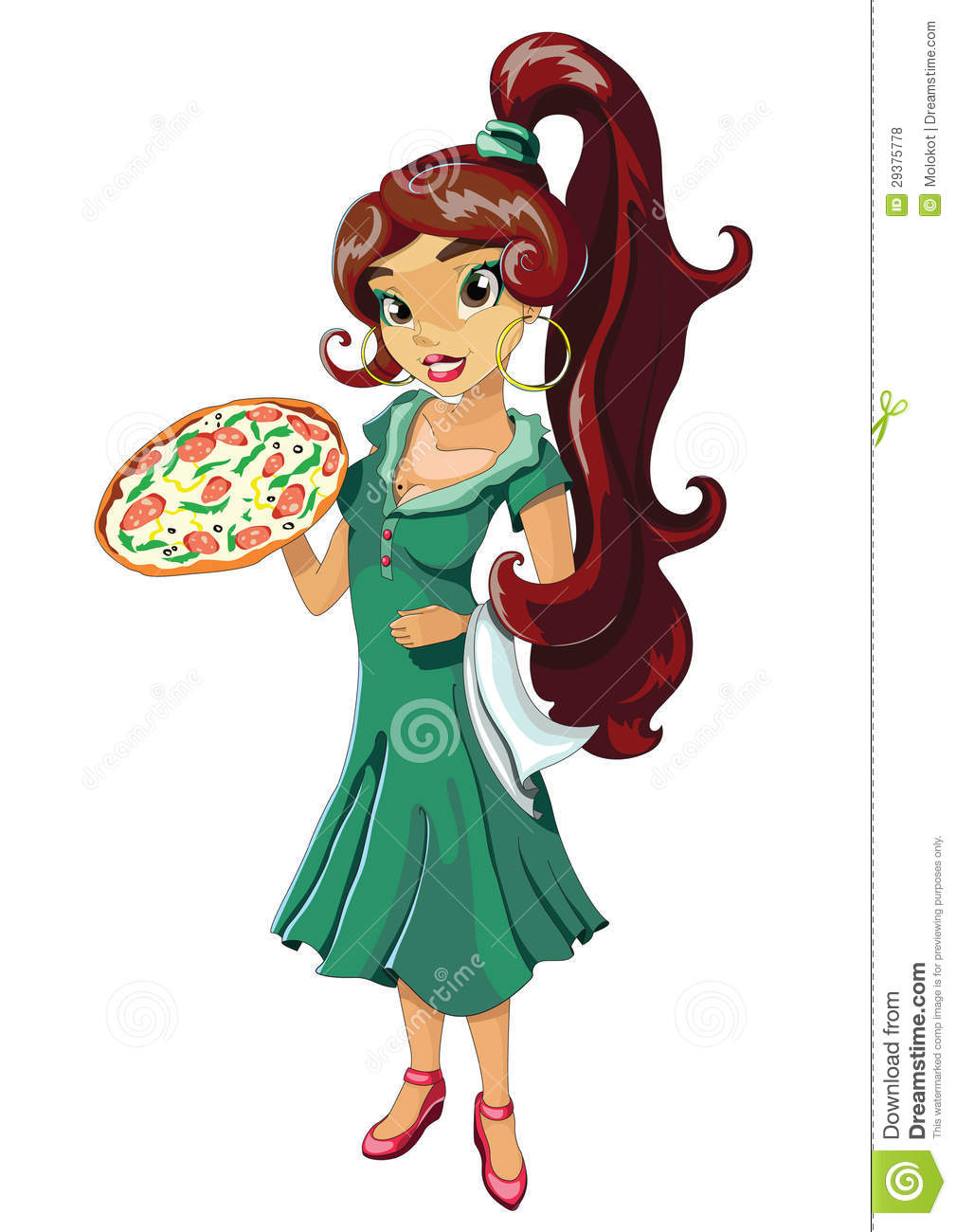 Girl Pizza Party Clipart Italian Girl With Pizza In A