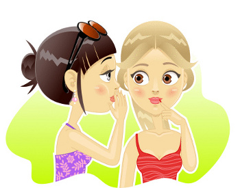 Girl Whispering Secrets In Her Friend S Ear
