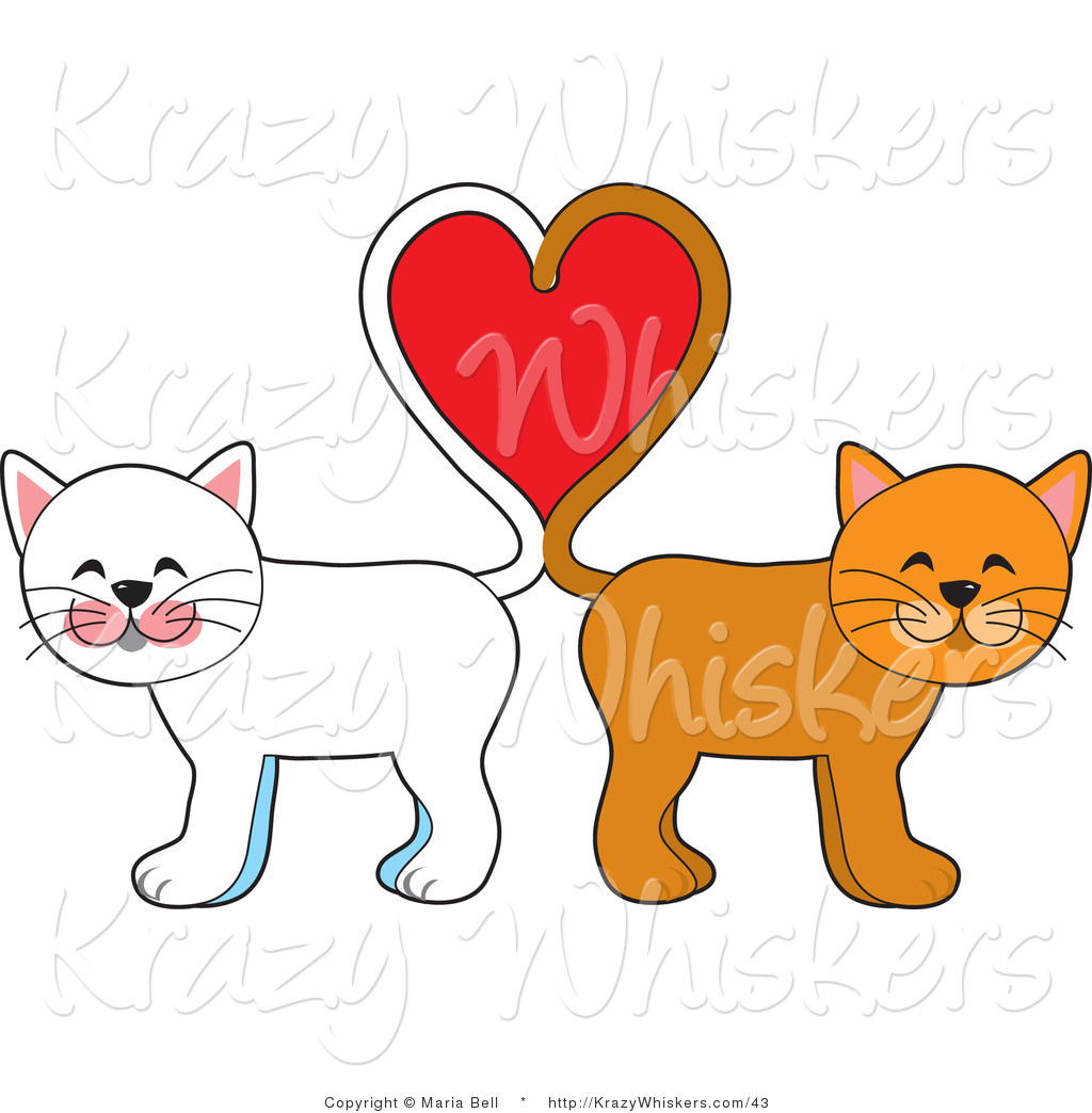    Heart Romantic Cats Gazing At Heart Stars Ginger Tabby Kitten Cuddling