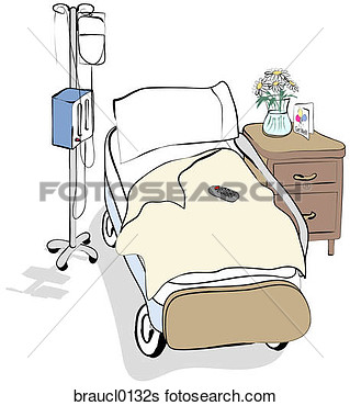 Hospital Bed View Large Illustration
