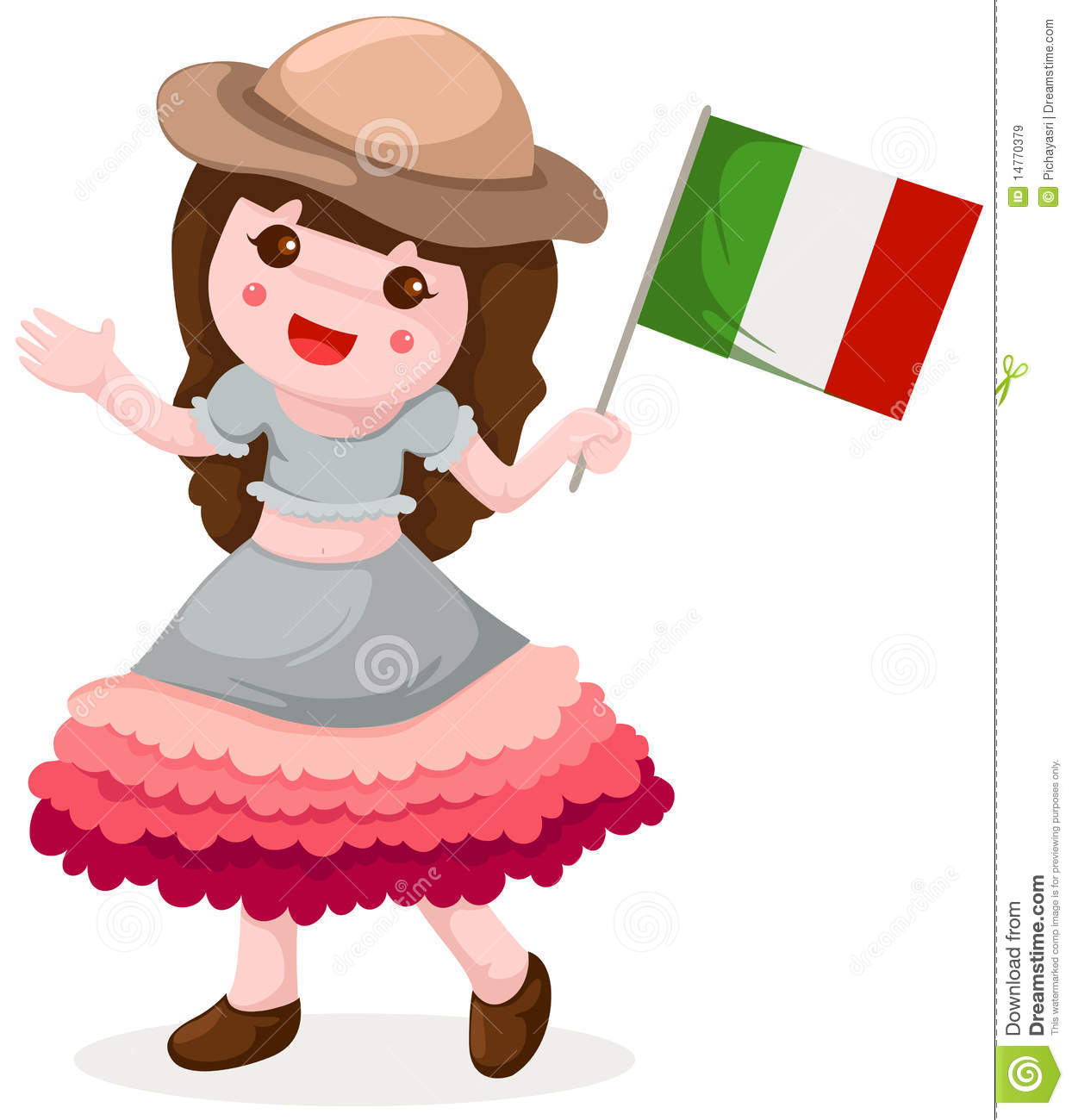 Italian Girl Holding Flag Royalty Free Stock Images   Image  14770379